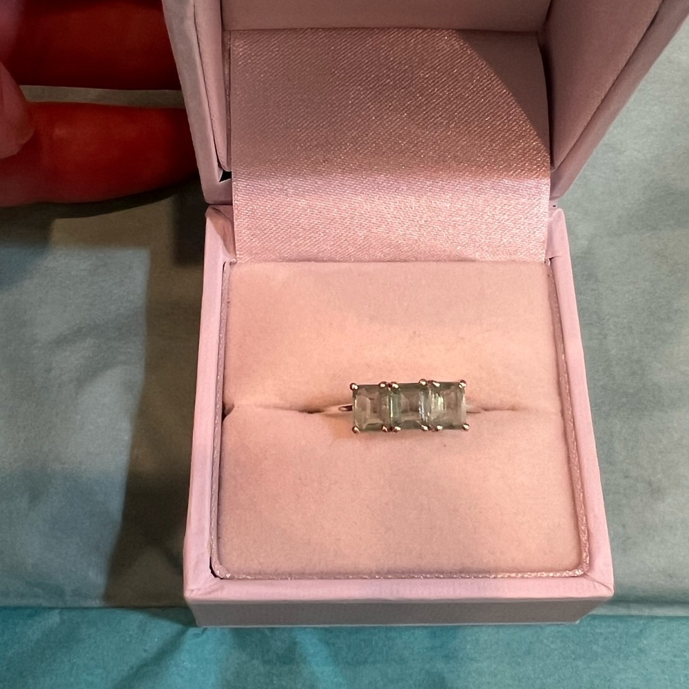 Carrie Elizabeth Sterling Silver Deco Emerald Cut Ring in Mint
Kyanite Sm Sz 6